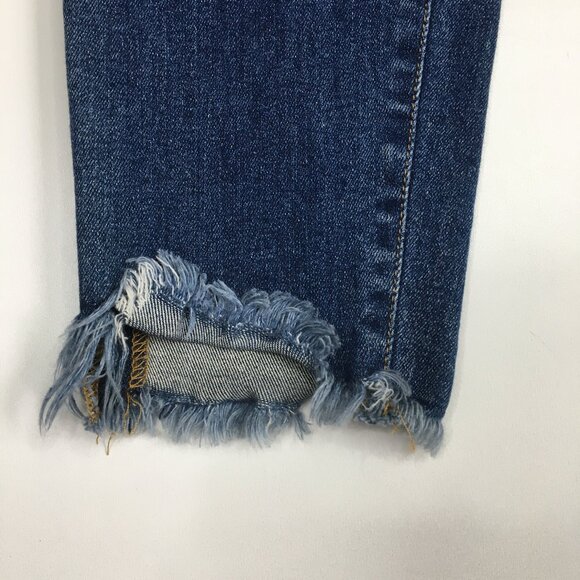 IRO Jarod Medium Wash Step Fray Hem 5 Pocket Logo Hardware Jeans - Picture 8 of 12